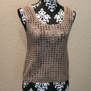 Chan Luu Crochet Sleeveless Tank Mint Cond Medium
